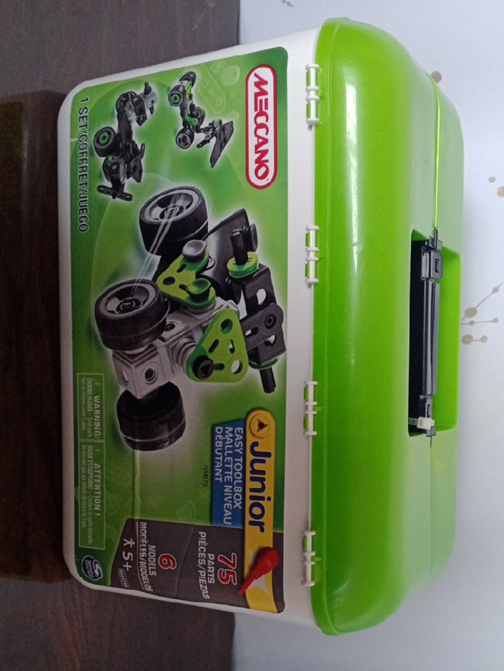 mecca Junior Building Set with Bright Green Toolbox